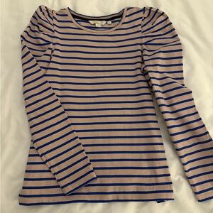 Boden Striped Puff Sleeve Top